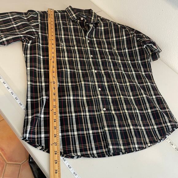 Wrangler Men's Western Snap Down Short Sleeve Shirt black cream red - Picture 7 of 8